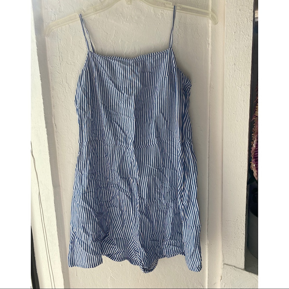 H&M Stripped Short Jumpsuit